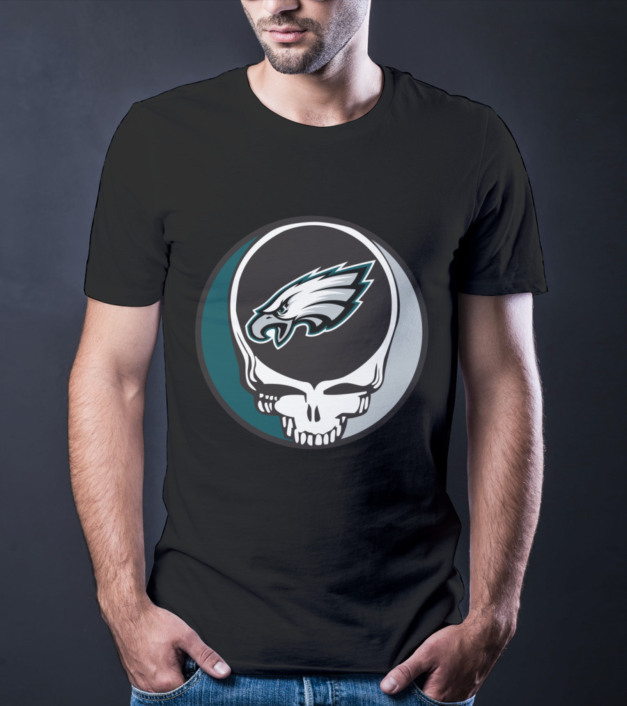 Grateful Dead Philadelphia Eagles Skull Logo Fusion T-Shirt