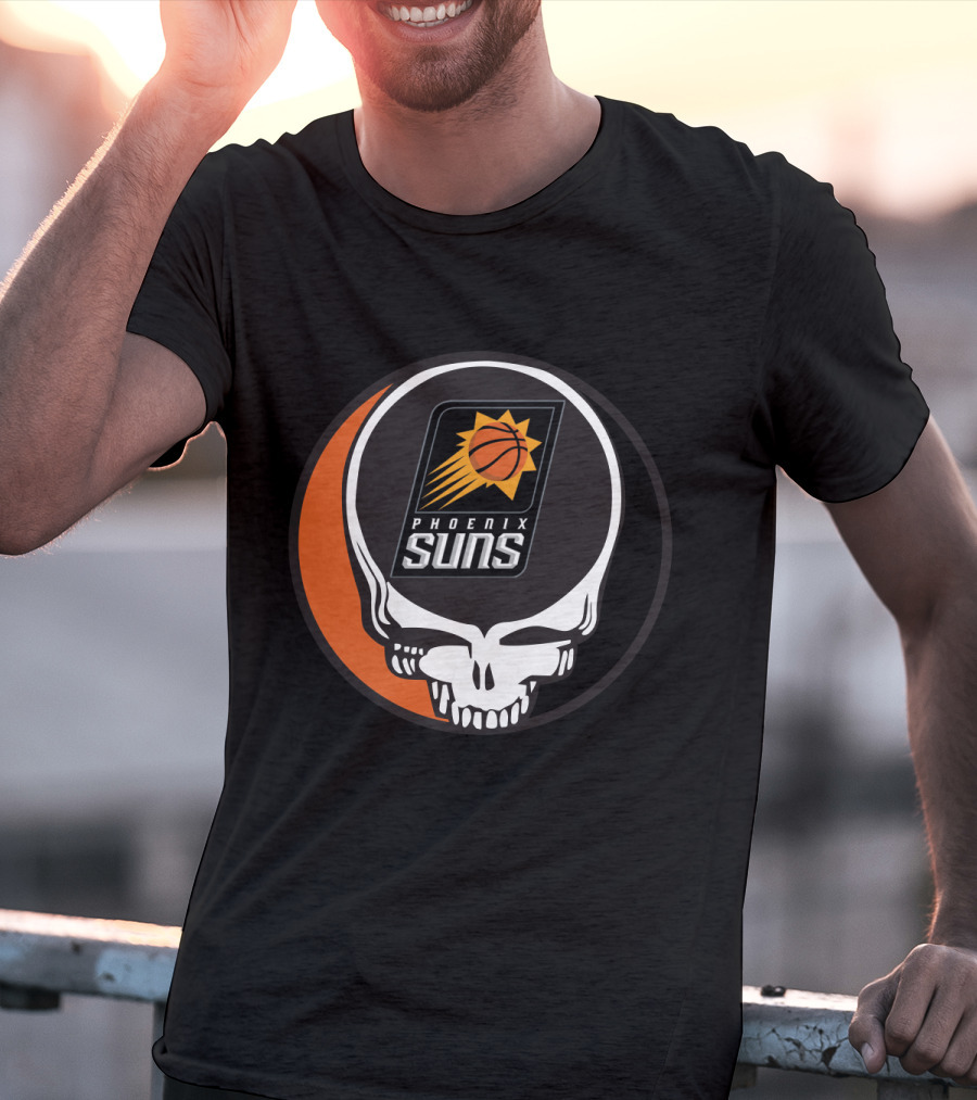 Grateful Dead Skull With Phoenix Suns Basketball T-Shirt