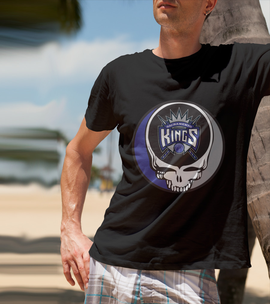 Grateful Dead Sacramento Kings Skull Logo Fusion T-Shirt