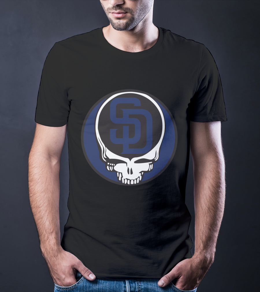 Grateful Dead San Diego Padres Fans Skull Logo Fusion T-Shirt