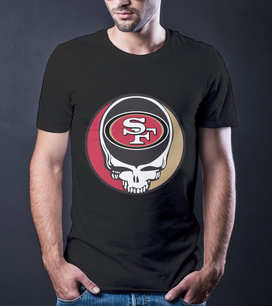 Grateful Dead Skull With San Francisco 49ers Sf Logo For Fans T-Shirt