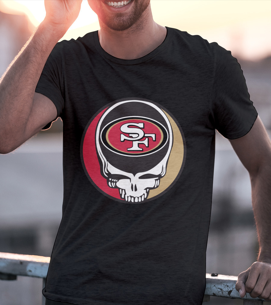 Grateful Dead Skull With San Francisco 49ers Sf Logo For Fans T-Shirt