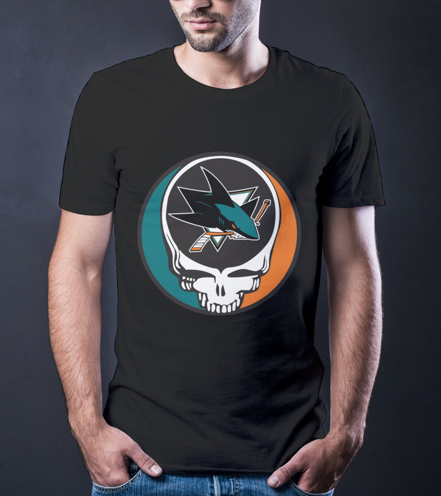San Jose Sharks And Grateful Dead Skull Logo Fusion For Dedicated Fans T-Shirt