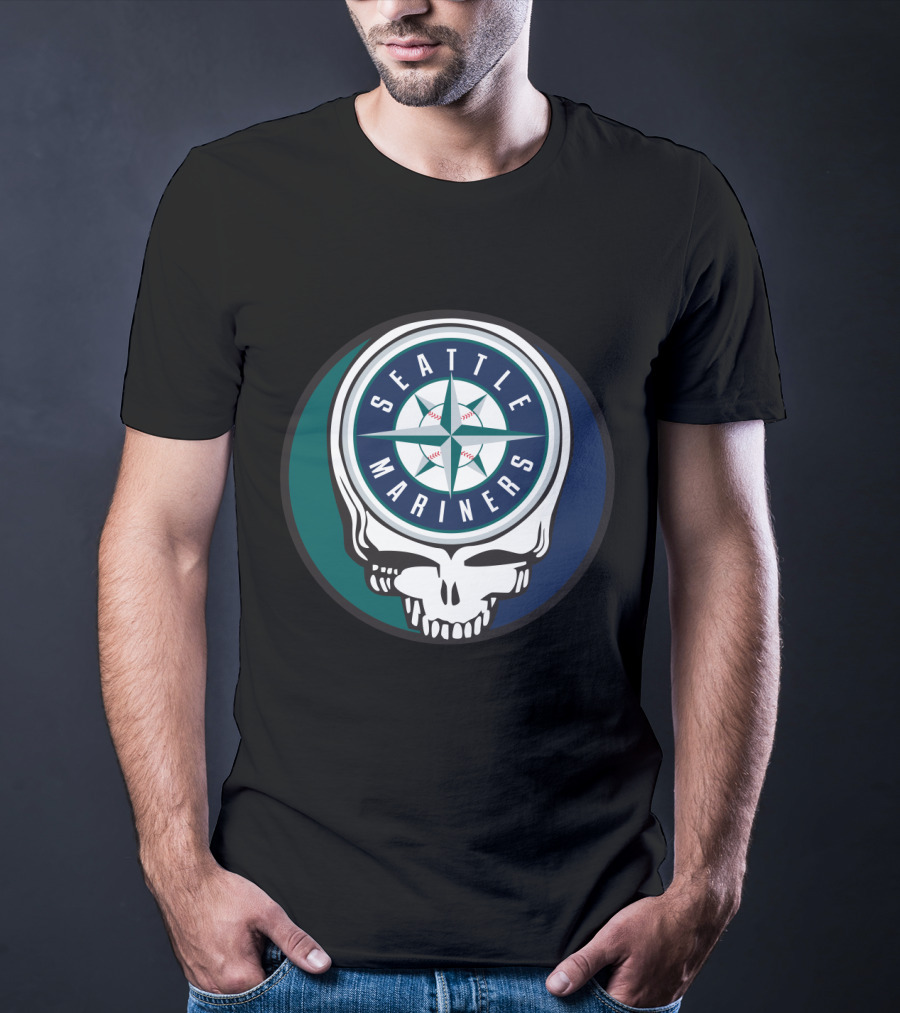 Seattle Mariners Grateful Dead Skull Baseball Mashup T-Shirt