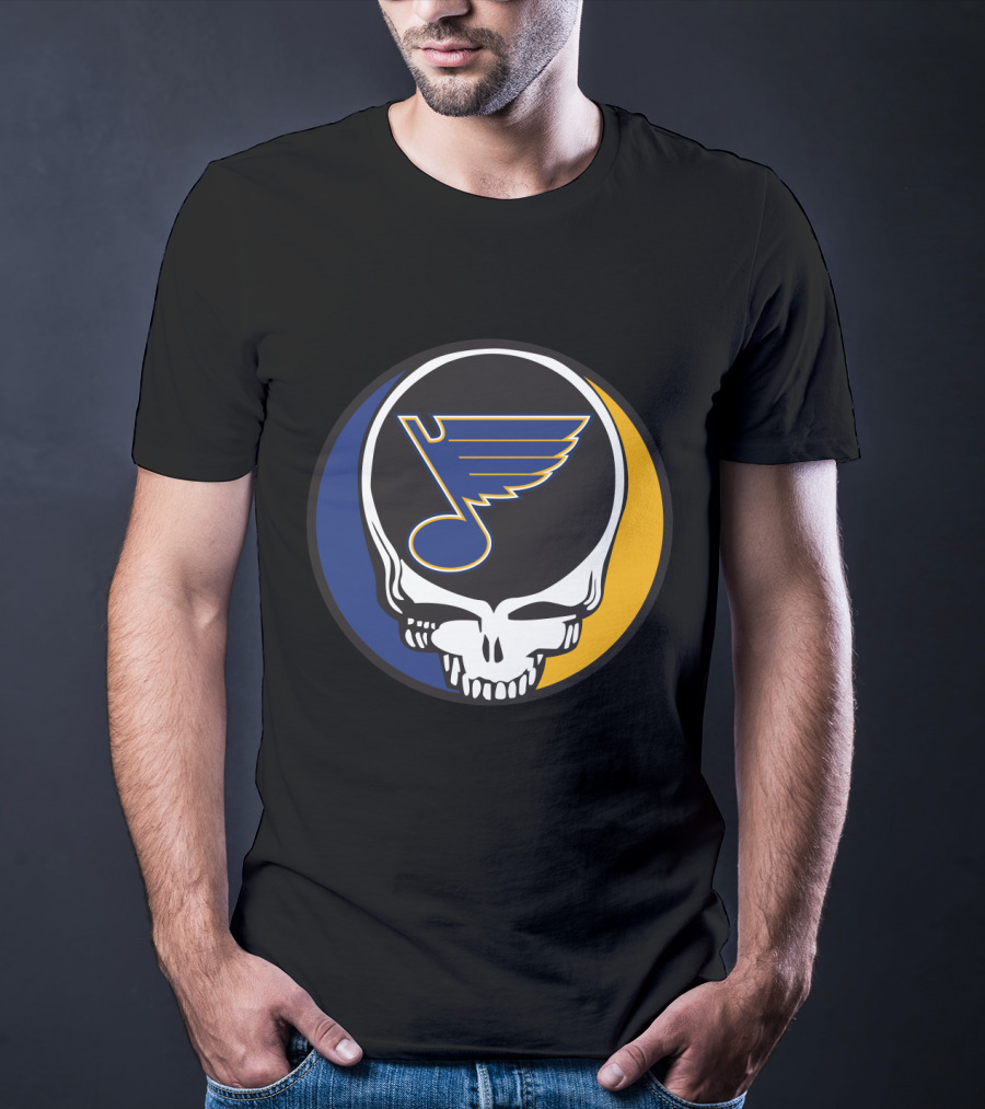 Grateful Dead St. Louis Blues Skull Logo Fusion T-Shirt