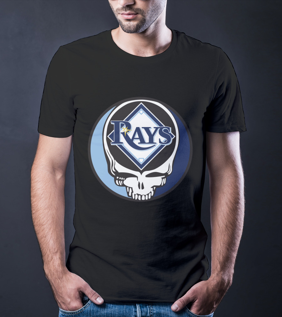 Grateful Dead Skull With Tampa Bay Rays Logo For Fans T-Shirt