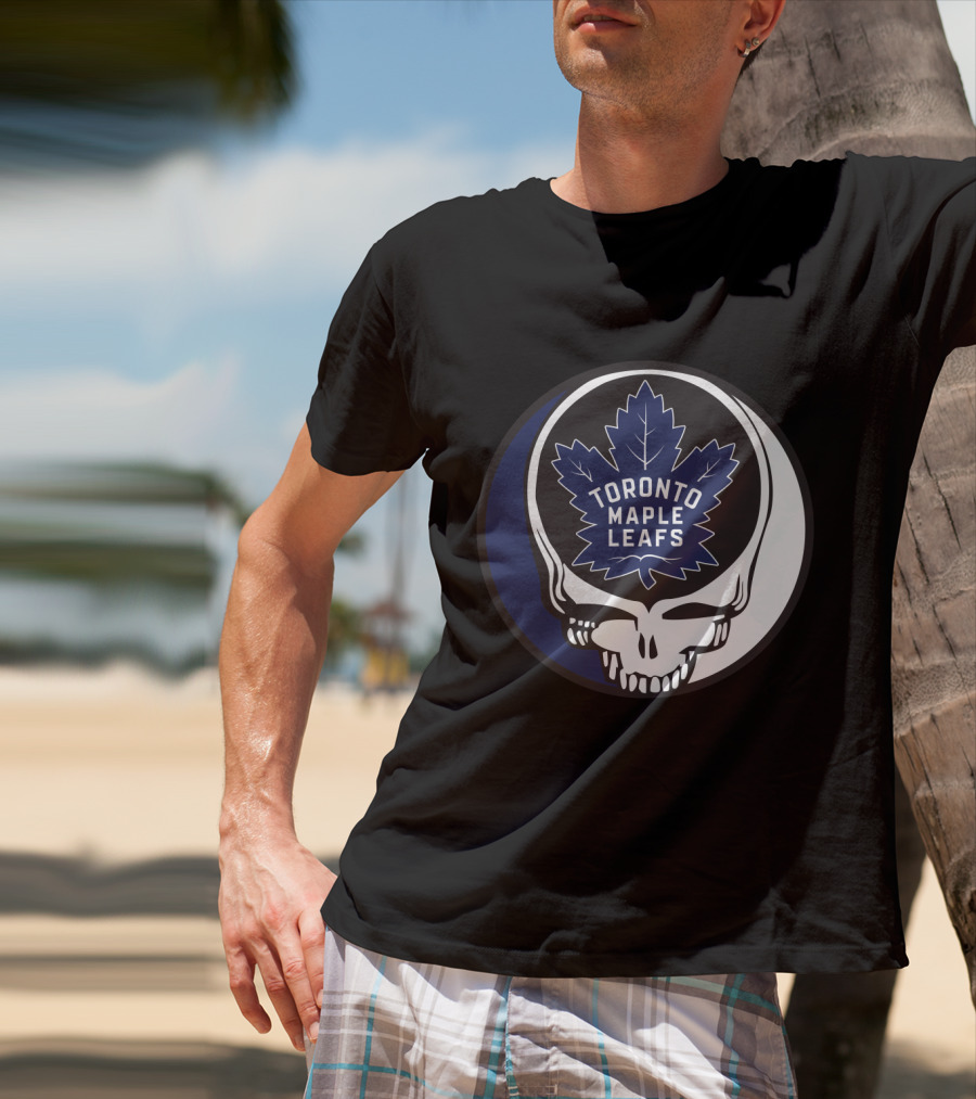 Toronto Maple Leafs Skull With Grateful Dead Style Leafs Fans T-Shirt