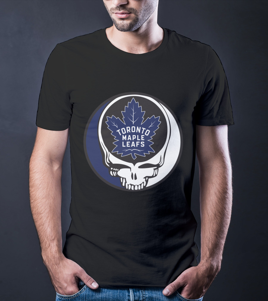 Toronto Maple Leafs Skull With Grateful Dead Style Leafs Fans T-Shirt
