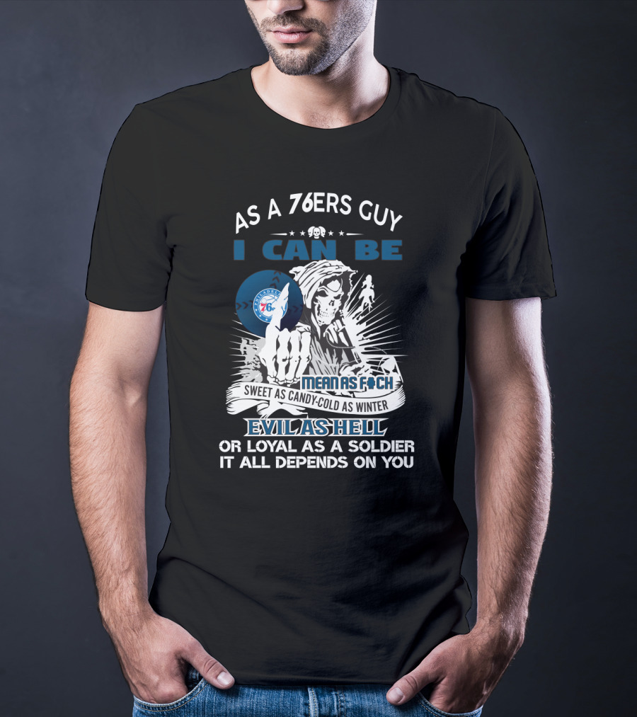 Philadelphia 76ers Guy Grim Reaper Mean Sweet Evil Loyal T-Shirt