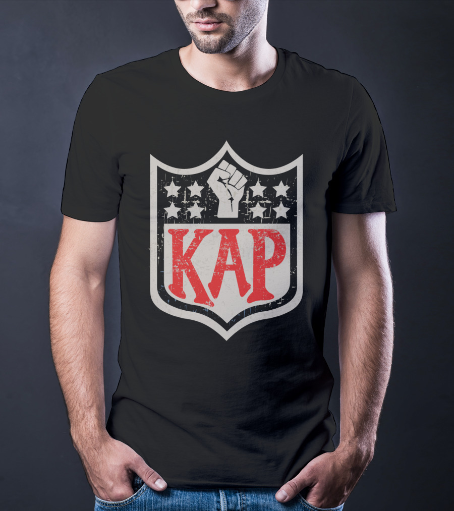 Kap Raised Fist Nfl Style Stars T-Shirt
