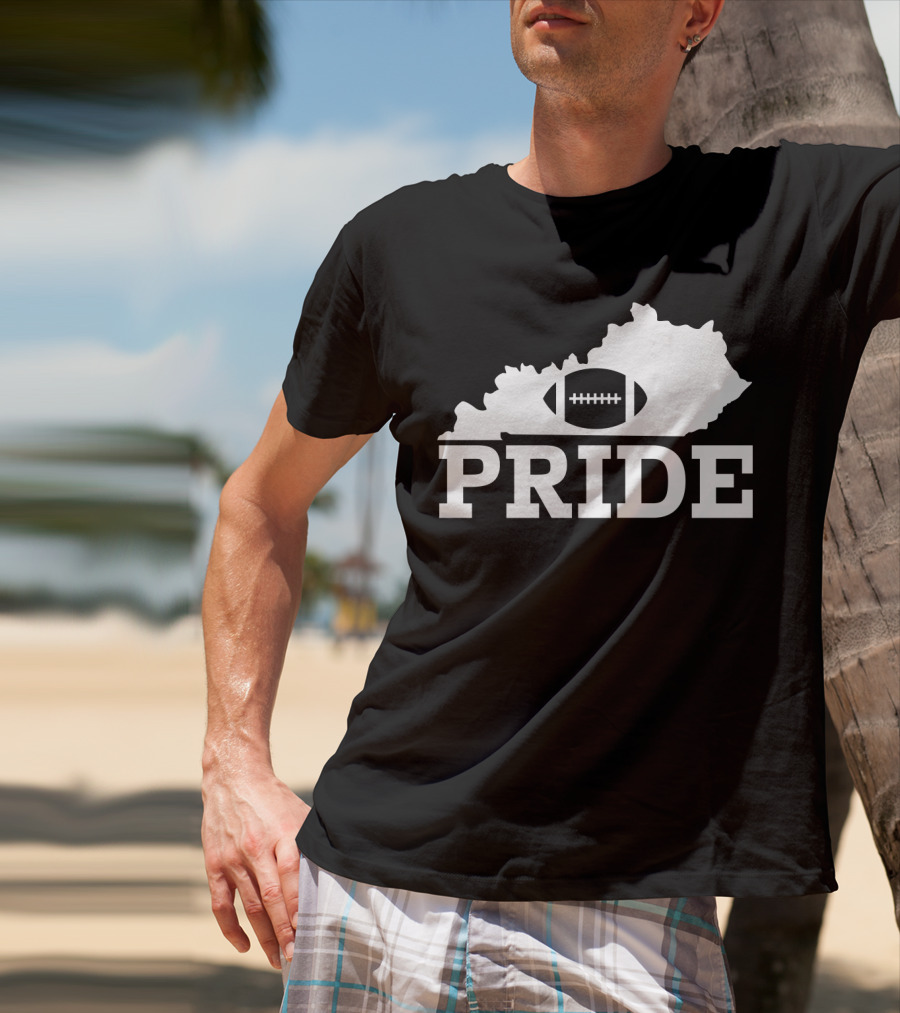 Kentucky State Outline Football Pride T-Shirt