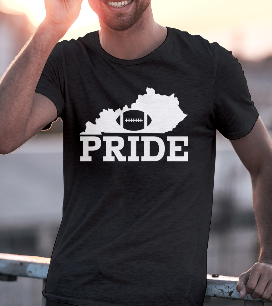 Kentucky State Outline Football Pride T-Shirt