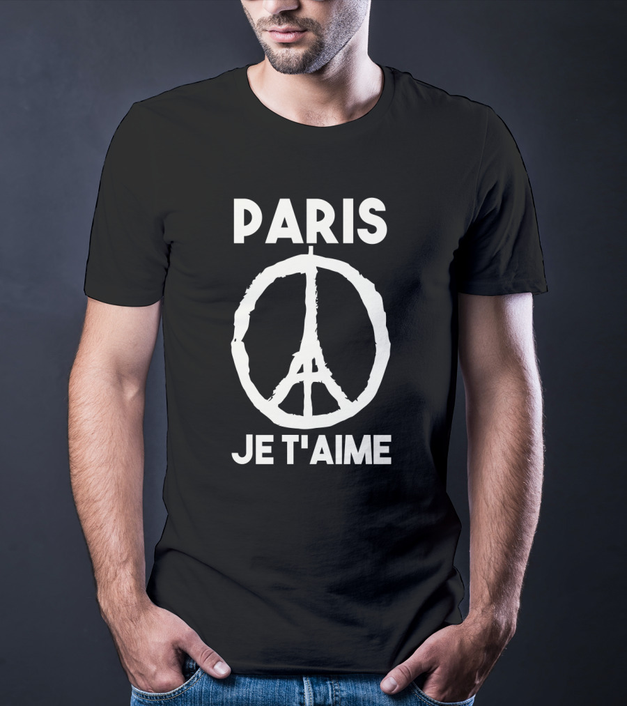 Paris Je T'aime Peace Symbol Eiffel Tower Integration T-Shirt