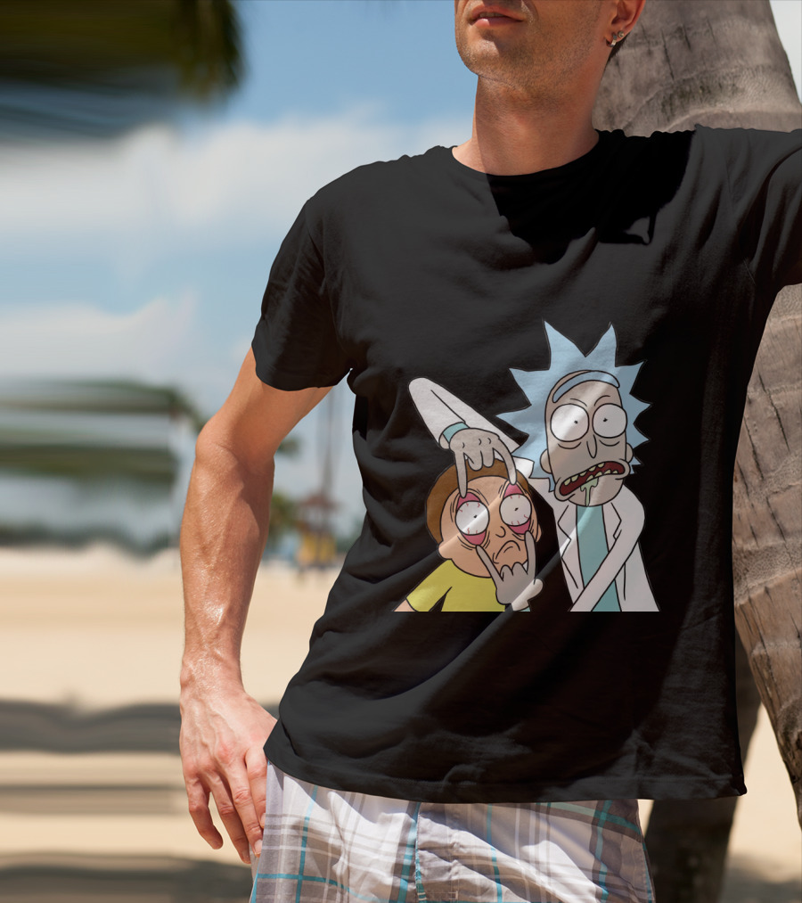 Rick And Morty Screaming Eye-Popping Gesture T-Shirt