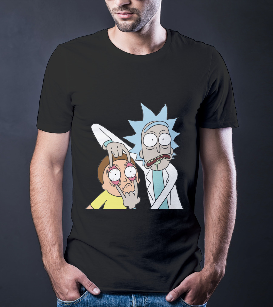 Rick And Morty Screaming Eye-Popping Gesture T-Shirt