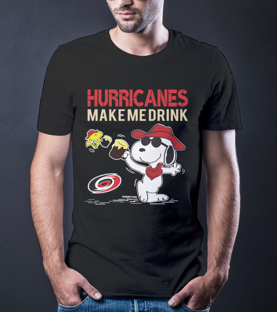Snoopy Hurricanes Make Me Drink Carolina Hurricanes Fan Favorite T-Shirt