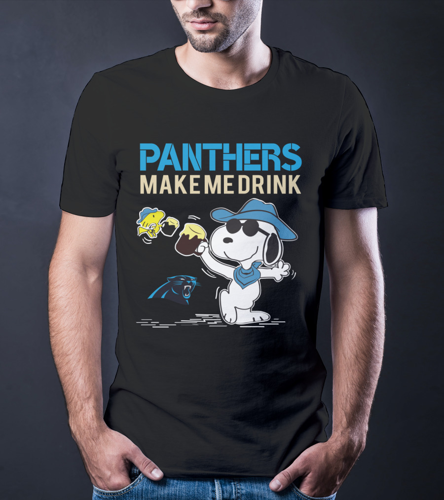 Panthers Make Me Drink Snoopy Carolina Panthers Fans T-Shirt
