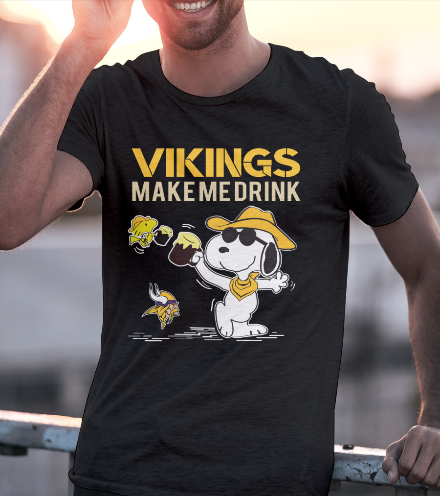 Snoopy Vikings Make Me Drink Minnesota Fans T-Shirt