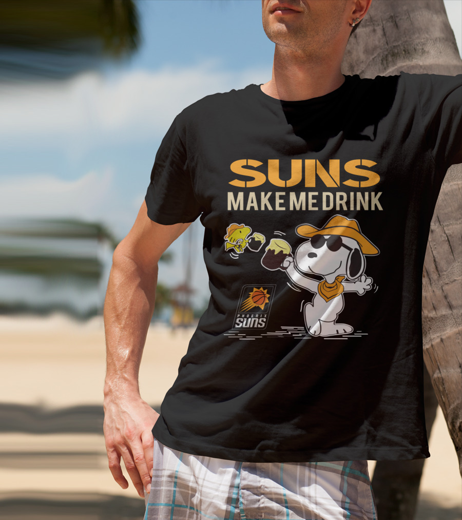Snoopy Suns Make Me Drink Phoenix Suns Fans T-Shirt