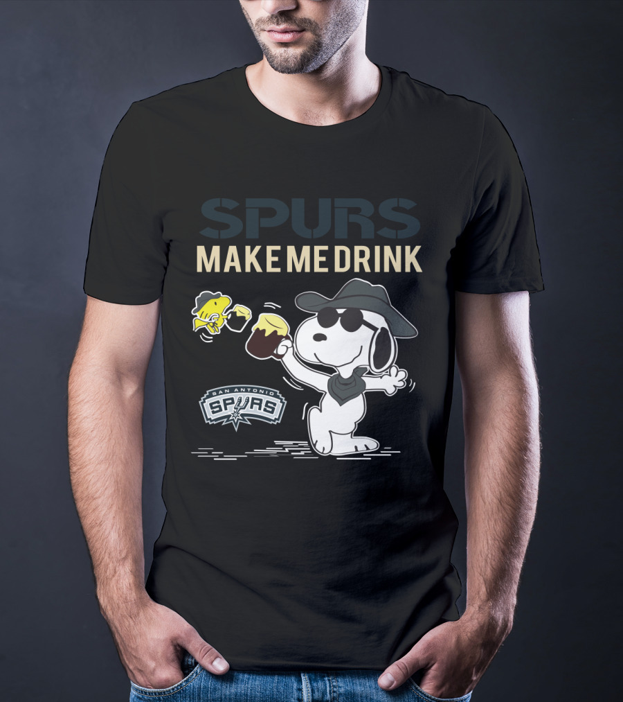 Spurs Make Me Drink San Antonio Snoopy Fans T-Shirt