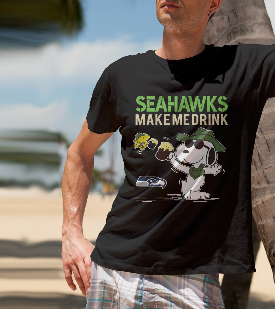 Seattle Seahawks Make Me Drink Snoopy Fan Celebration T-Shirt