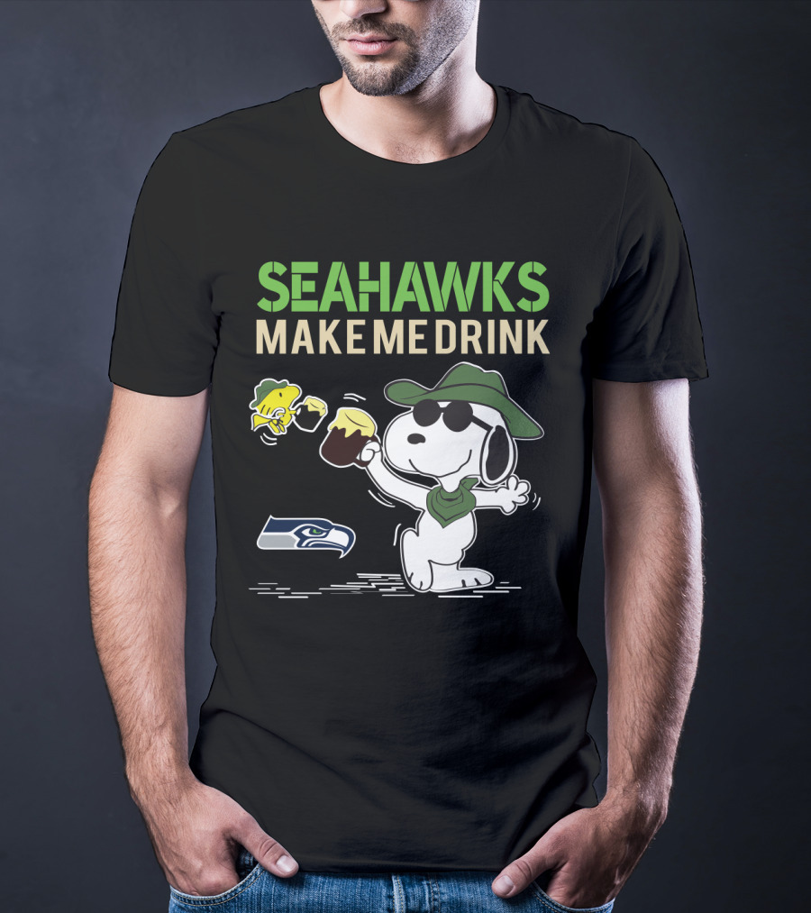 Seattle Seahawks Make Me Drink Snoopy Fan Celebration T-Shirt