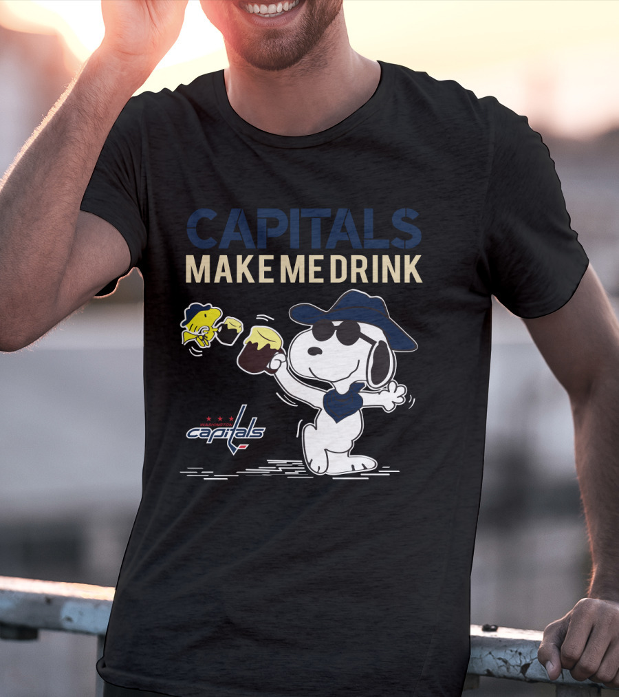 Snoopy Capitals Make Me Drink Washington Capitals Fans T-Shirt