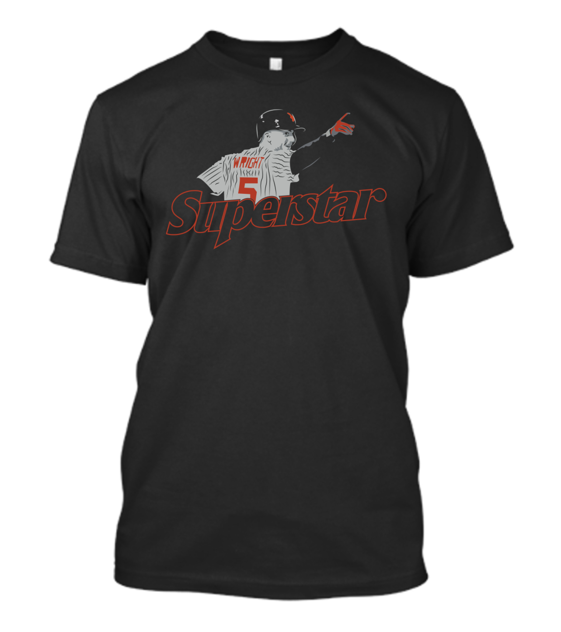 Superstar David Wright Number 5 Baseball T-Shirt