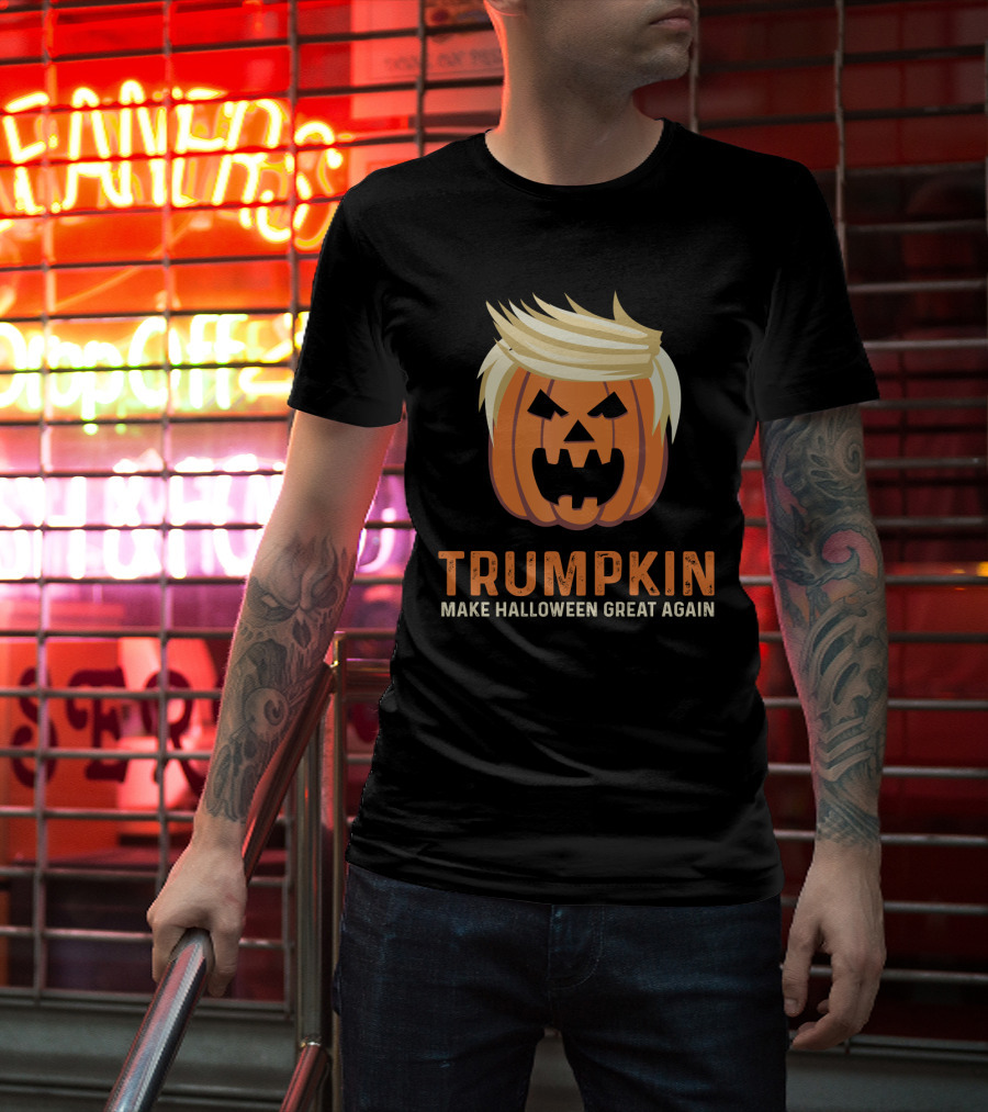 Trumpkin Make Halloween Great Again Pumpkin With Hair And Face T-Shirt