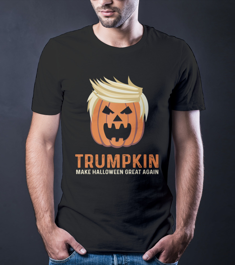 Trumpkin Make Halloween Great Again Pumpkin With Hair And Face T-Shirt