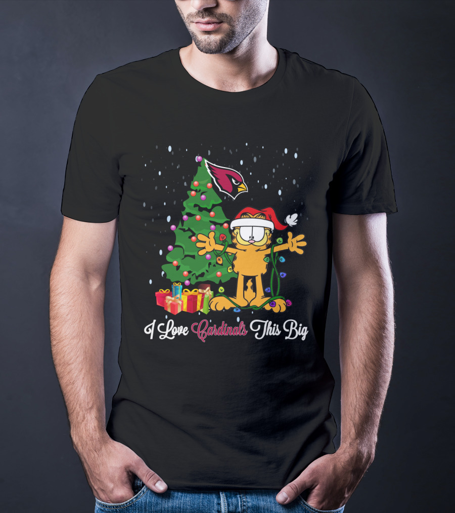 Arizona Cardinals Christmas Garfield I Love Cardinals This Big T-Shirt