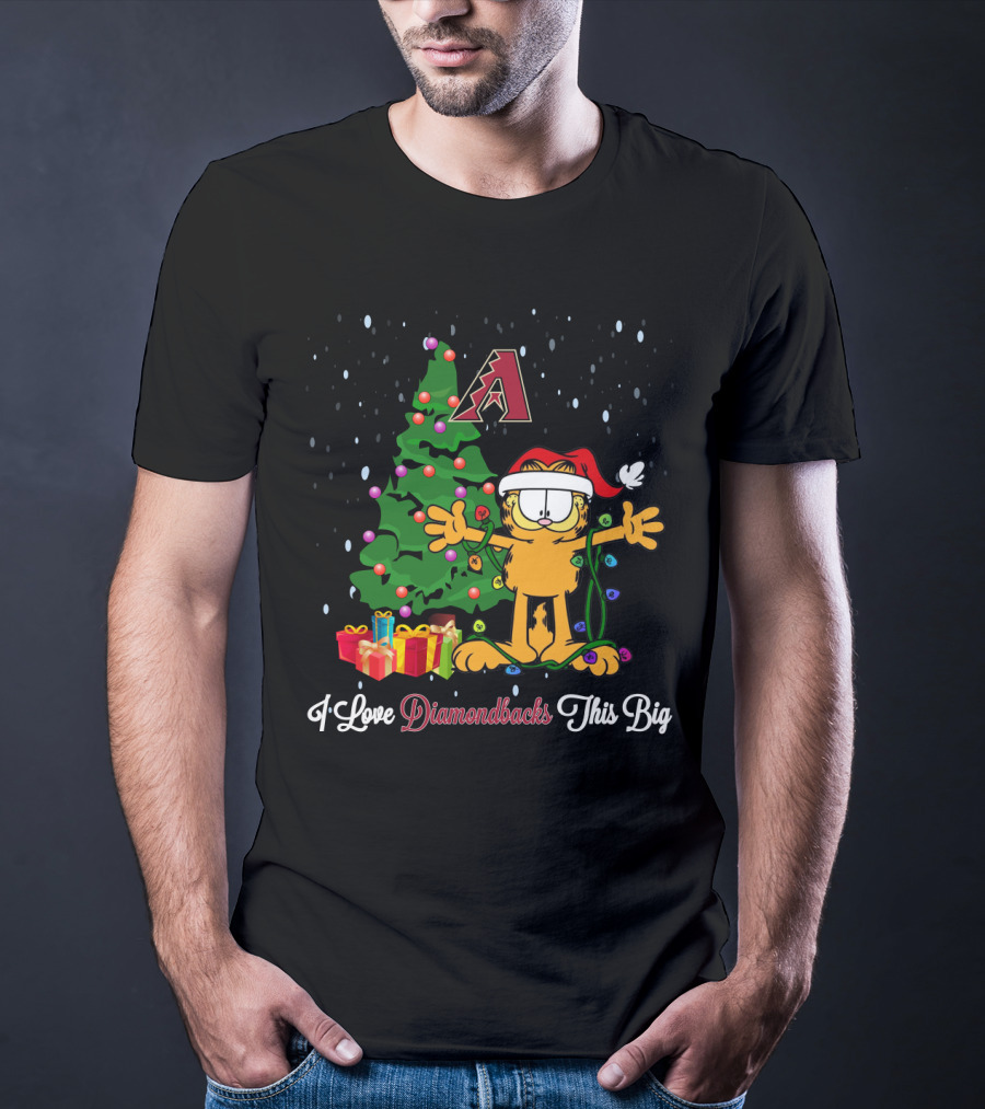 I Love Arizona Diamondbacks This Big Christmas Garfield Santa Hat Tree Gifts T-Shirt