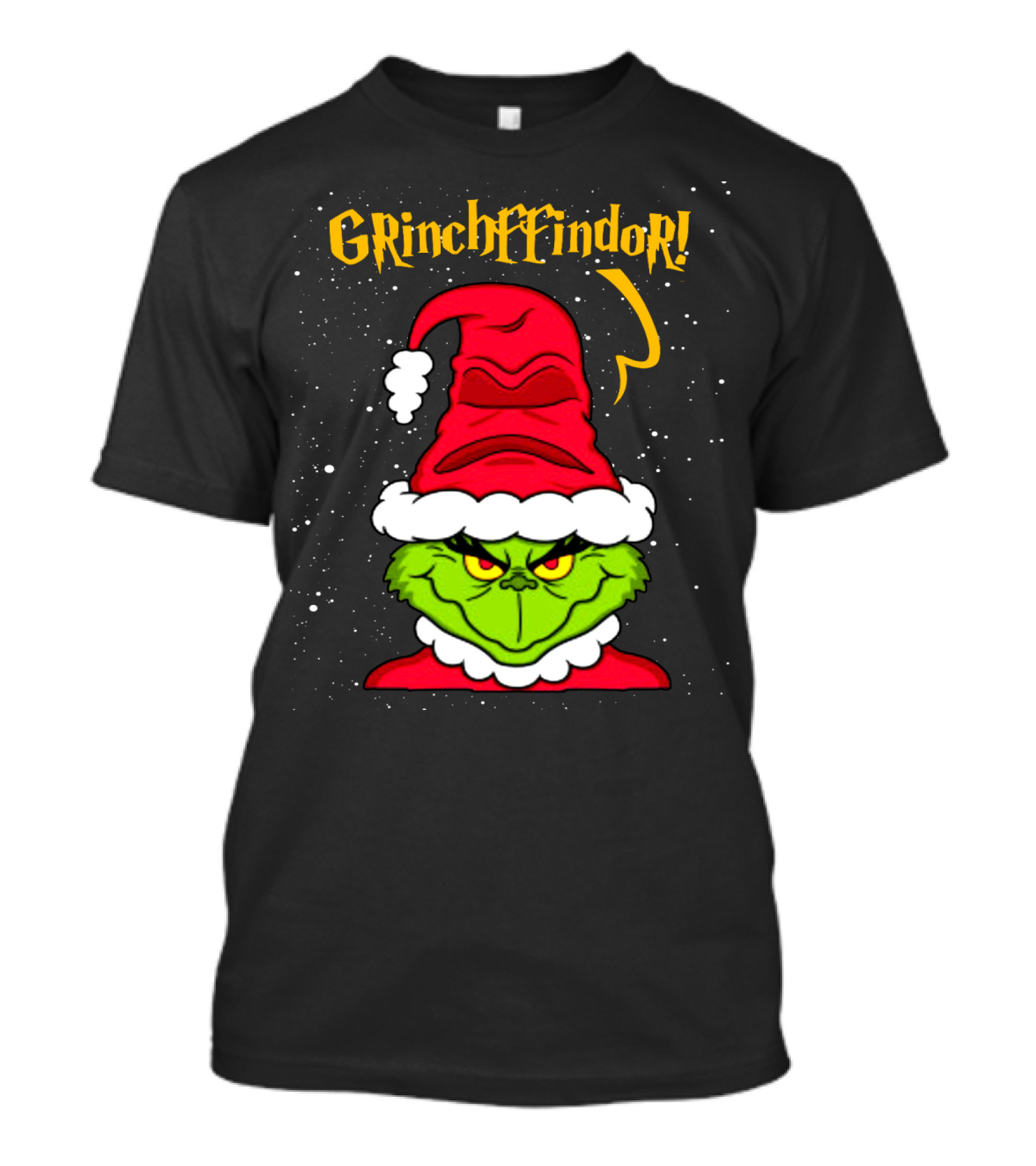 Grinche FFindor Grinch Santa Hat Snowflakes Christmas T-Shirt