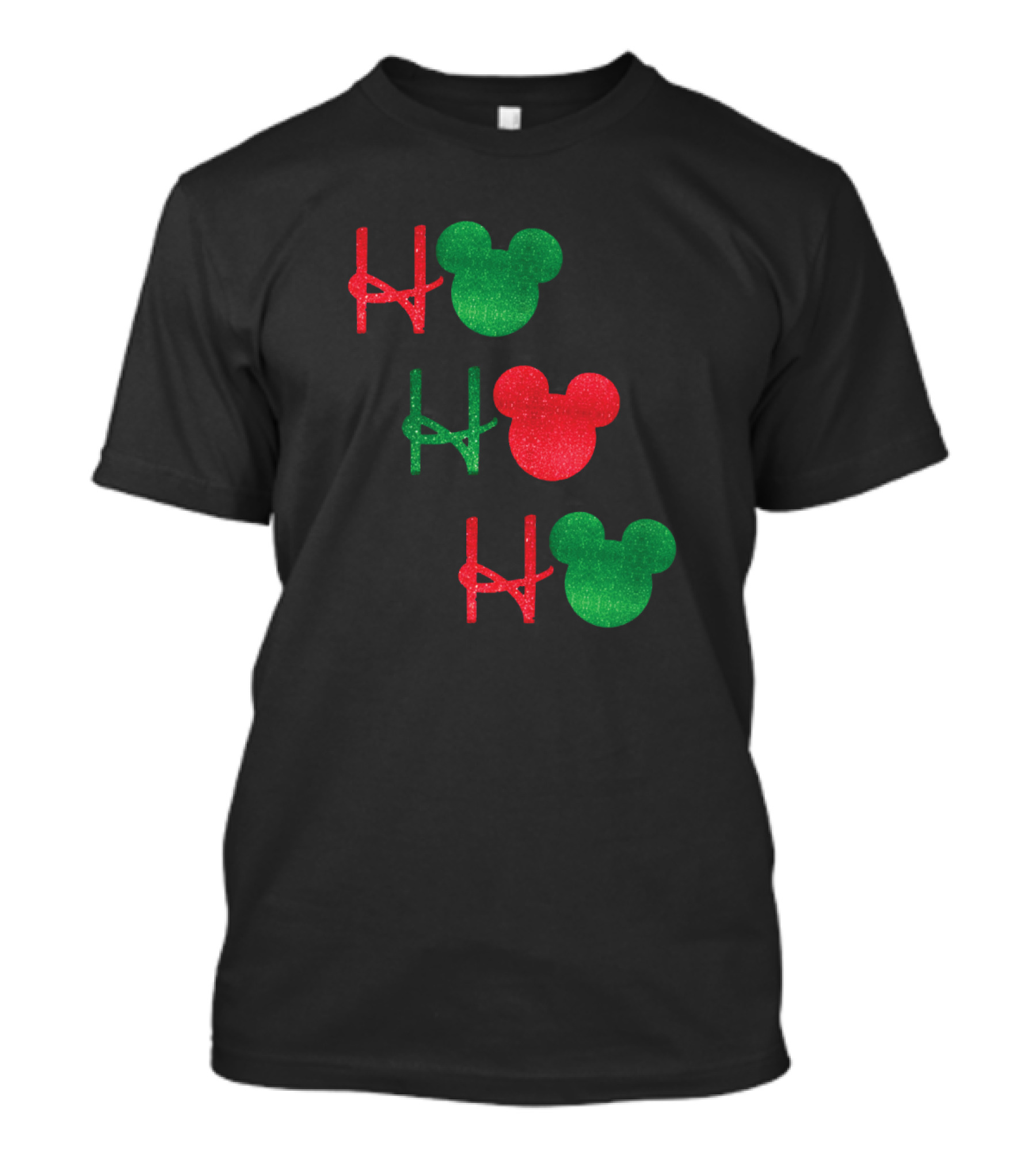 Ho Ho Ho Disney Mickey Mouse Ears Christmas Colors T-Shirt