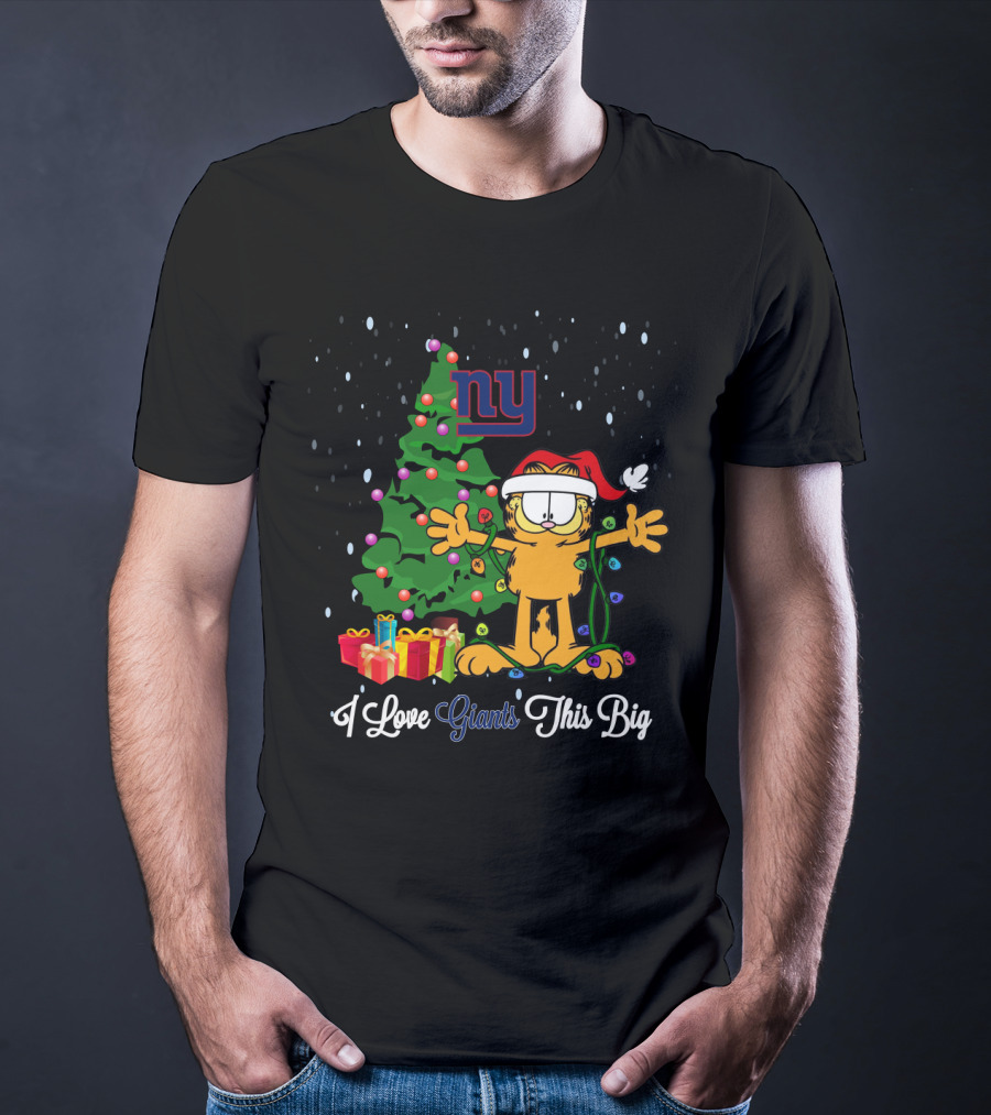 I Love New York Giants This Big Garfield Christmas Tree Gifts T-Shirt
