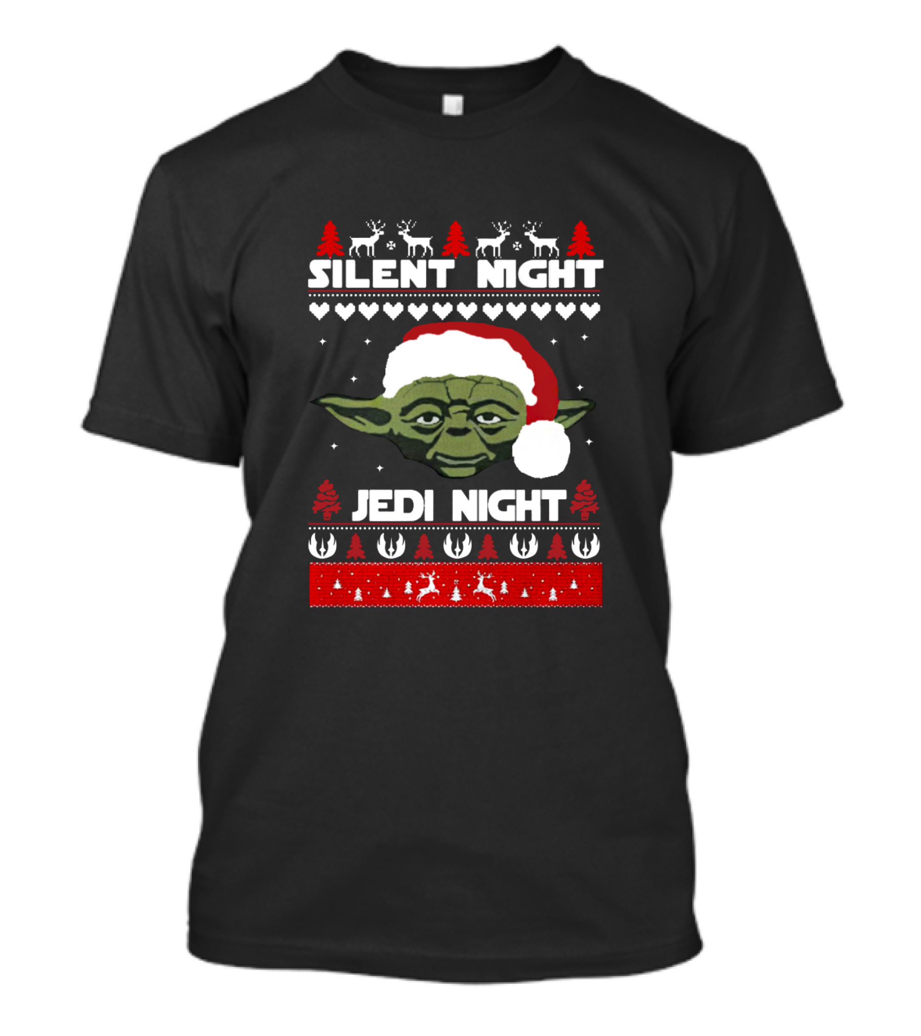 Silent Night Jedi Night Yoda Christmas Star Wars Sweater Holiday Reindeer T-Shirt