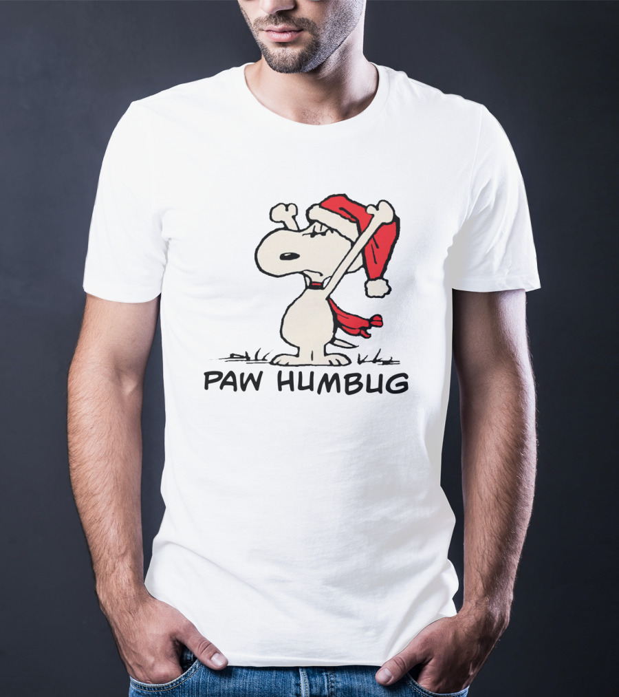 Snoopy Paw Humbug Christmas Santa Hat T-Shirt