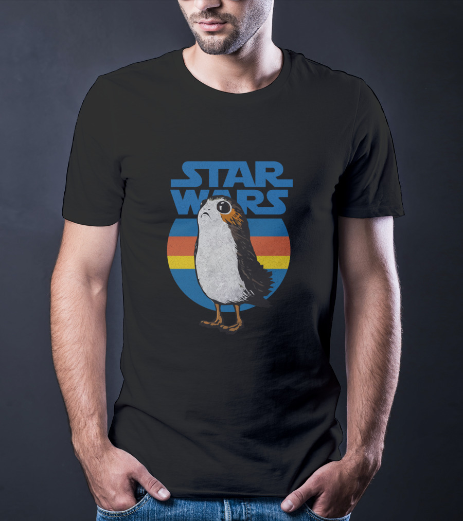 Star Wars The Last Jedi Porg Retro Stripe T-Shirt