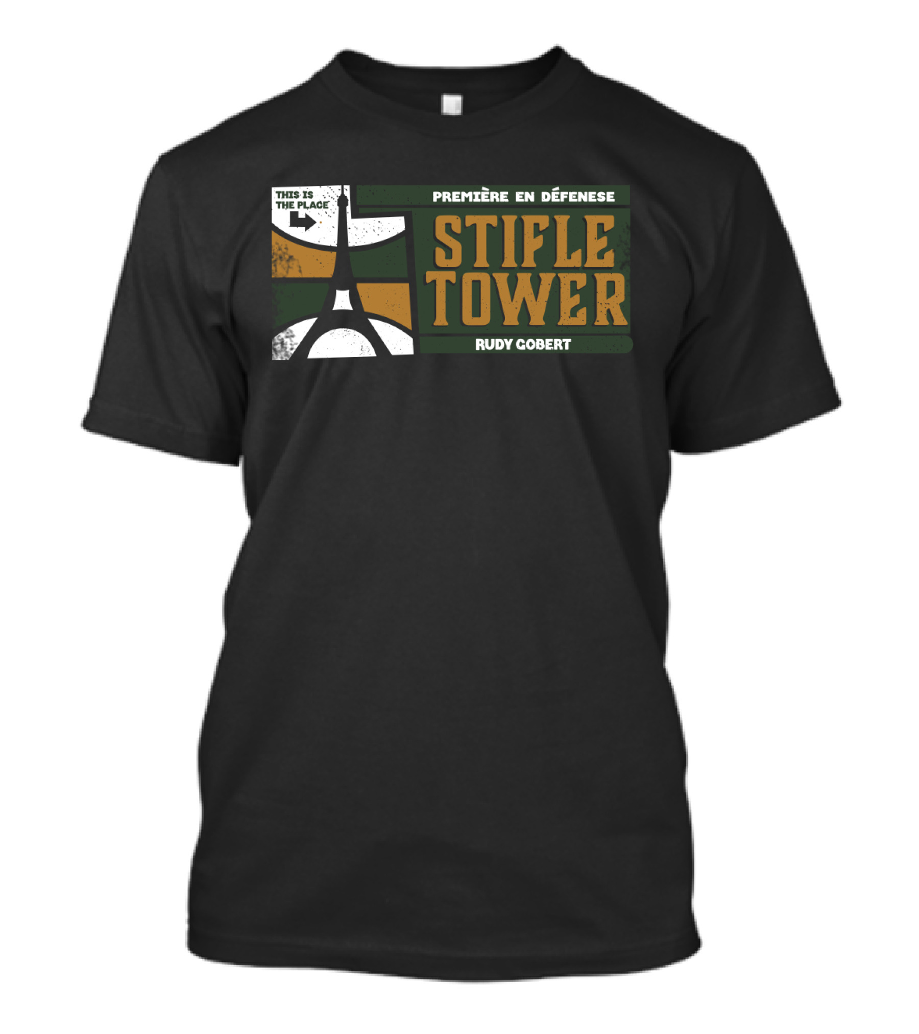 Stifle Tower Rudy Gobert Première En DEfense Basketball T-Shirt