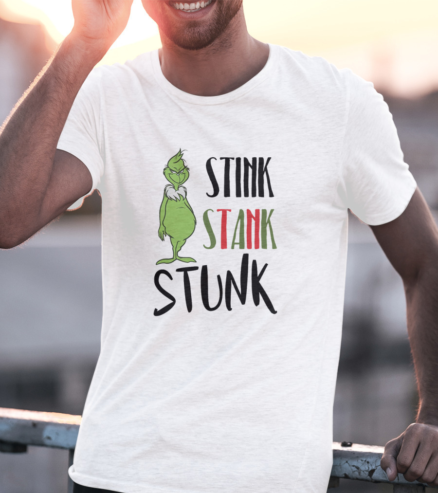 Stink Stank Stunk Grinch Iconic Green Character Phrase T-Shirt