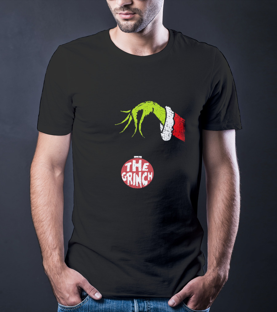 The Grinch Green Hand Holding Red T-Shirt