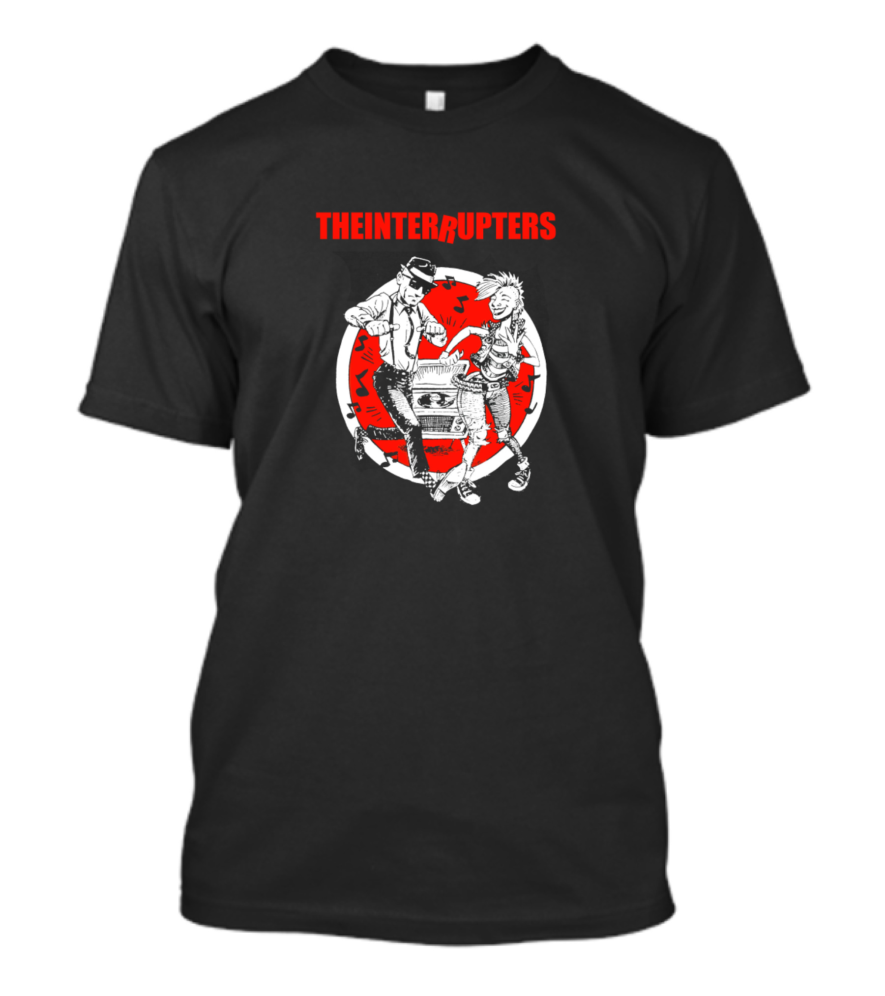 The Interrupters Ska Dance Party With Boombox And Musical Notes T-Shirt