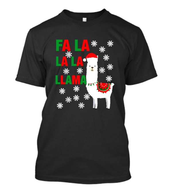 Fa La La La Llama Christmas Snowflake Holiday T-Shirt