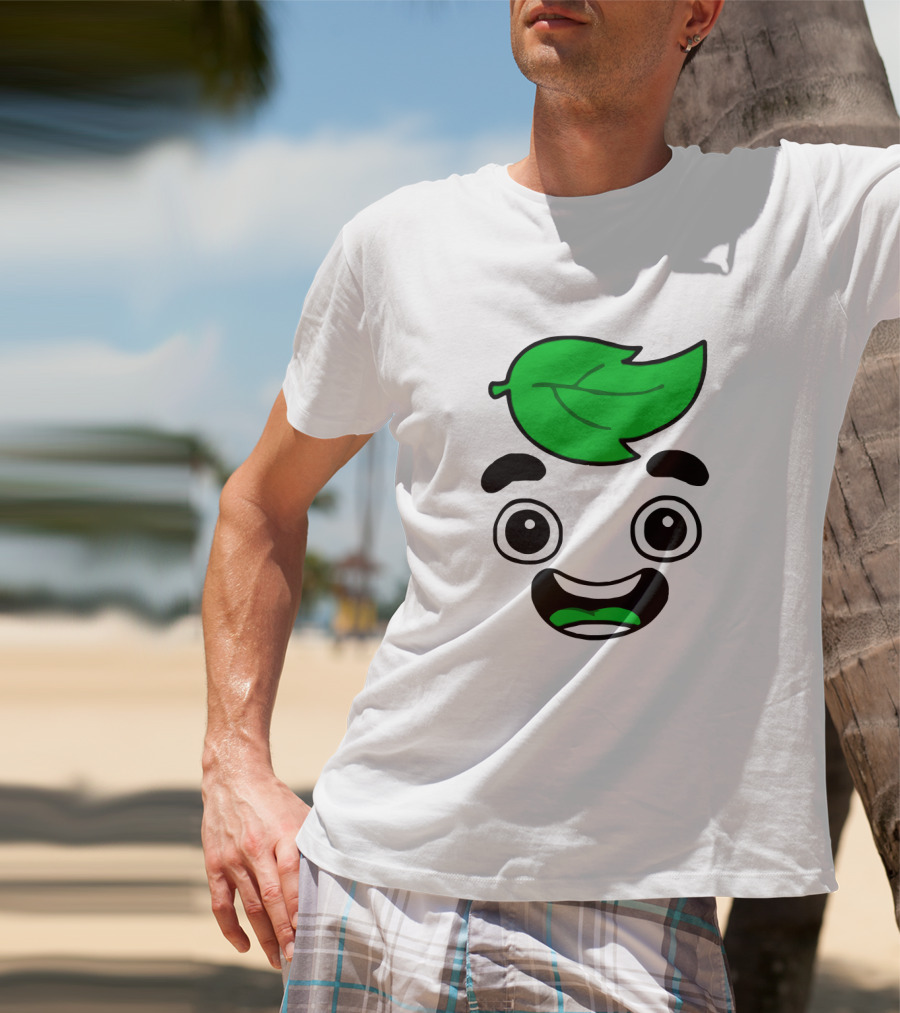 Guava Juice Leaf Head Character Face T-Shirt