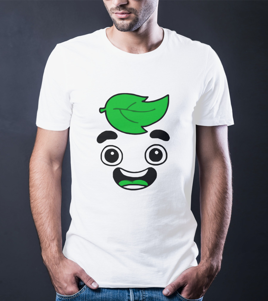 Guava Juice Leaf Head Character Face T-Shirt