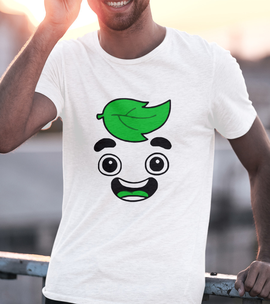 Guava Juice Leaf Head Character Face T-Shirt