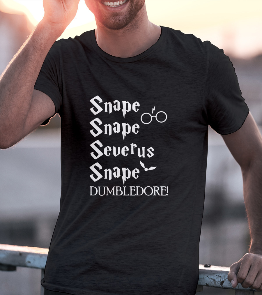 Snape Severus Snape Dumbledore Wizard Glasses Lightning Scar Owl T-Shirt