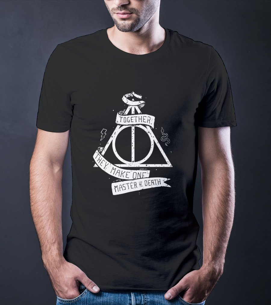 The Master Of Death Symbol With Together They Make One Text And Iconic Triangle T-Shirt