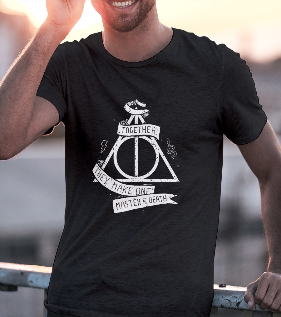 The Master Of Death Symbol With Together They Make One Text And Iconic Triangle T-Shirt