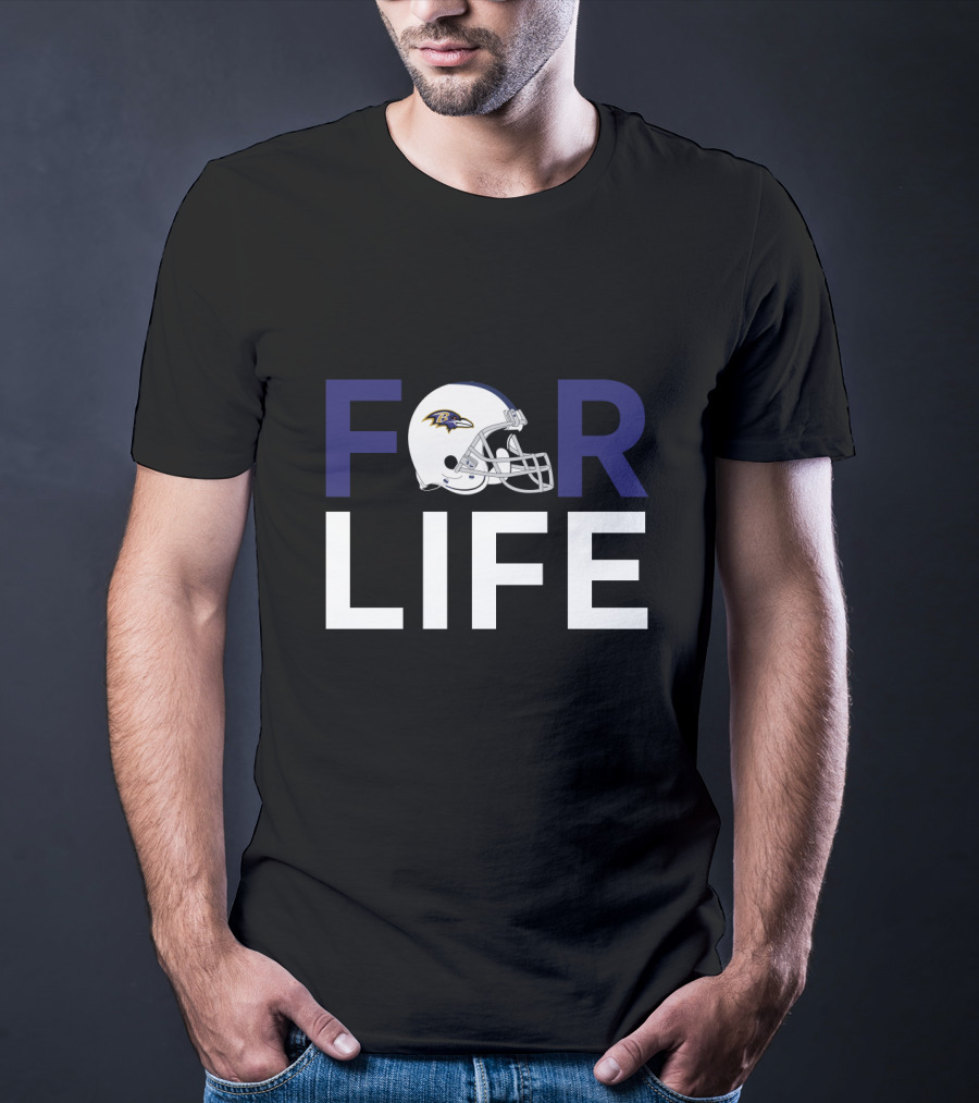 Baltimore Ravens Helmet For Life Fans T-Shirt